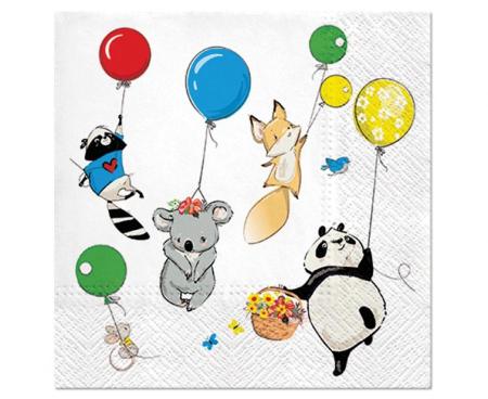Panda, Koala, Fuchs, Bieber und Maus Servietten